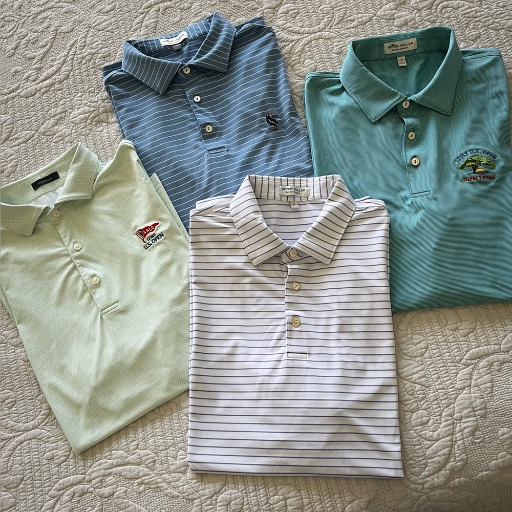 Like new!  Three Peter Millar and one Turtleson polo shirts.